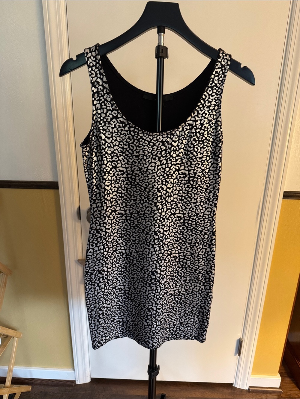 Black and White Leopard Print Tank Dress